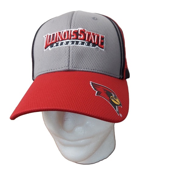 Illinois State Redbirds Cap Hat Embroidered Adjustable ISU Russell OSFA Gray Red - Picture 1 of 8